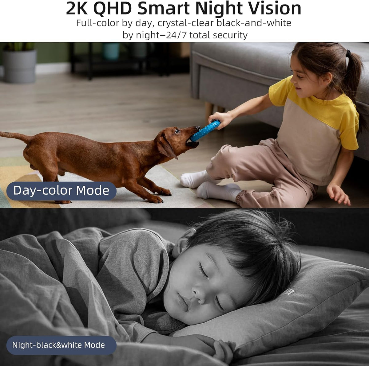 Rraycom 4Pack Indoor Wired Security Camera, Baby & Pet Monitor,2.5K Video