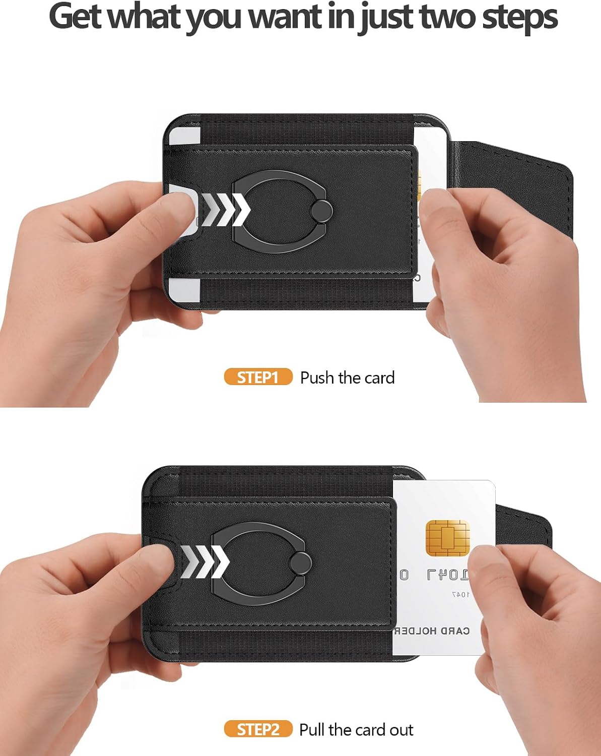 for Magsafe Wallet with Grip, 6-Card Holder; Stronger Magnetic Phone Wallet | Magnetic Card Wallet Holder for iPhone 17/16/15/14/13/12 Series, Privacy Flap, RFID Blocking, Black
