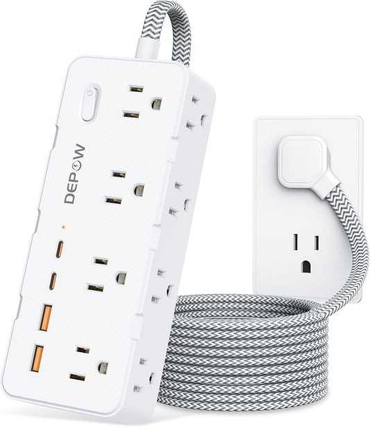 DEPOW Surge Protector Power Strip with 8 Outlets 4 USB Ports (2 USB C),5 FT