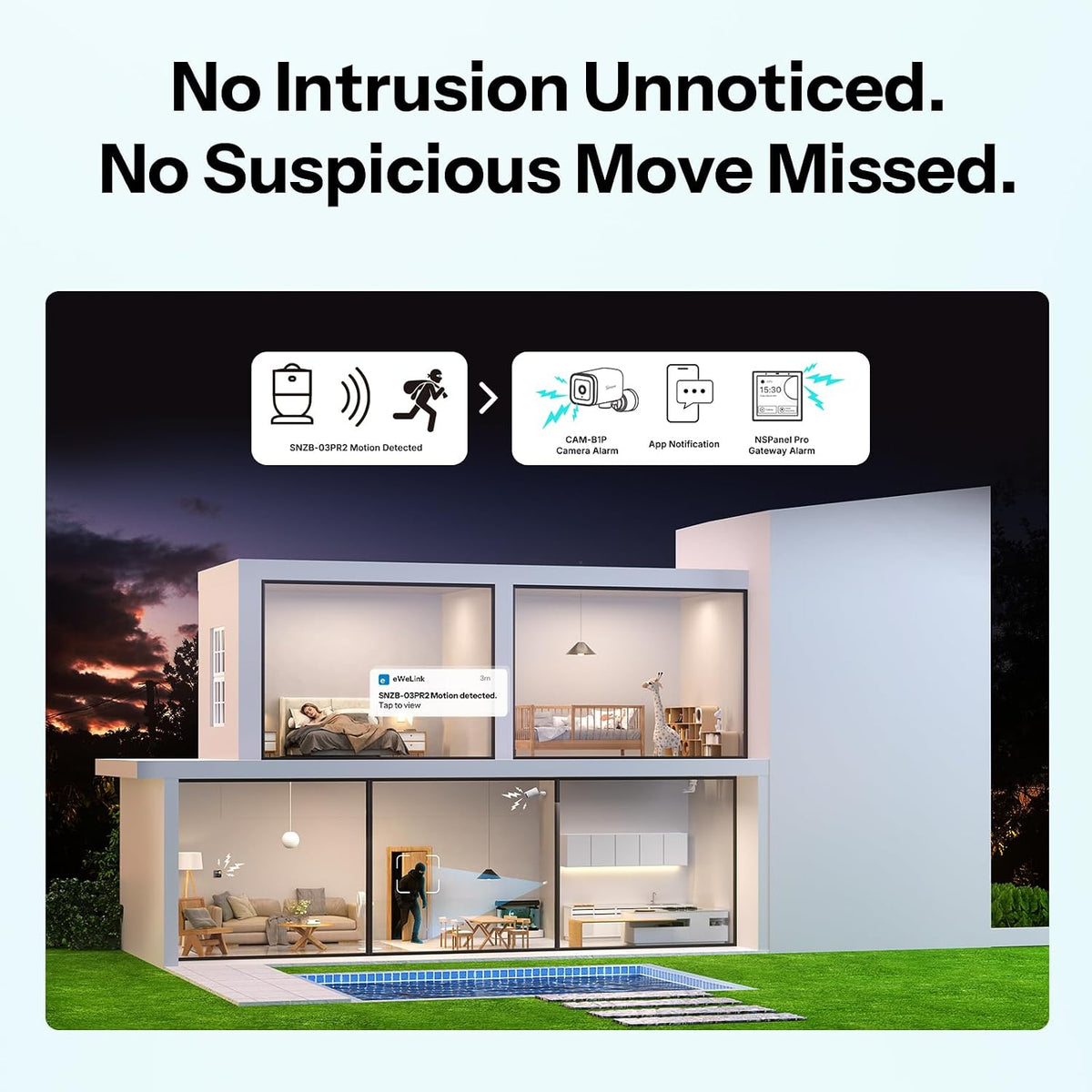 SONOFF SenseGuard SNZB-03PR2 Zigbee Motion Sensor with Light Sensor for Light Control, Alarm System, Automation, Illuminance History, Compaitble with Home Assistant, Alexa, SmartThings