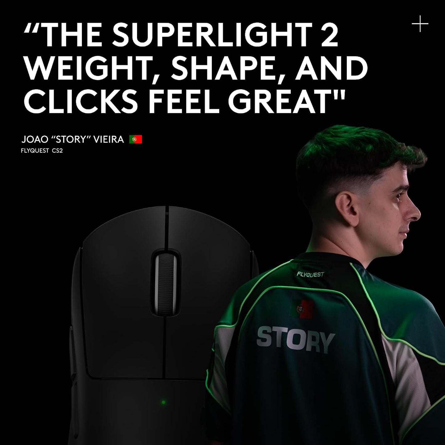 Logitech G PRO X Superlight 2 Wireless Gaming Mouse - Black | 60g, Symmetrical Shape, <8 kHz Polling, 44K DPI, PowerPlay Wireless Charging Supported, USB-C, 5 Buttons, For PC/Mac