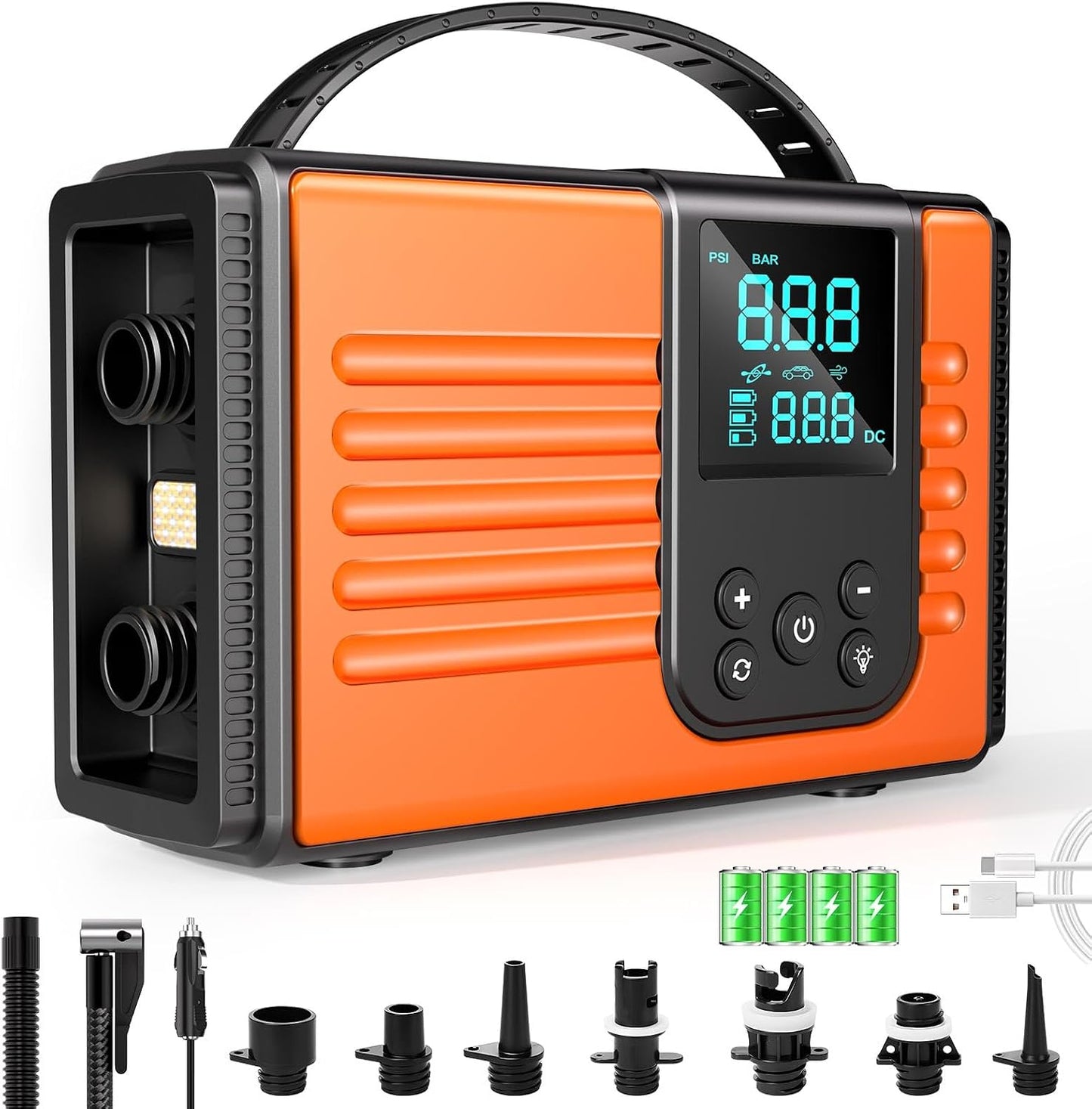 50PSI Paddle Board Electric Pump, 10000mAh SUP Pump with Inflation & Deflation, Rechargeable Paddleboard Pump with Auto-Off, 12V DC & Type-C Air Pump for Paddle Boards, Kayaks, Car Tires