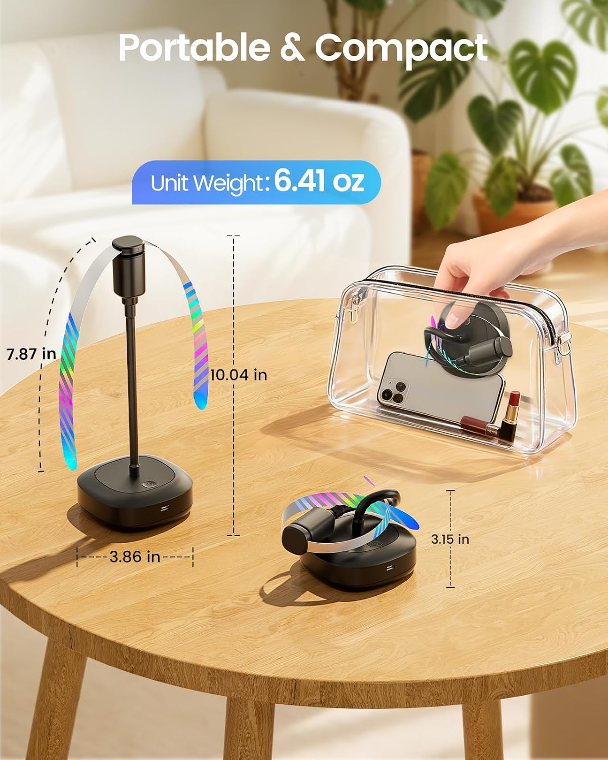 Edvision Fly Fans for Tables, 2000mAh Rechargeable Food Fan, 20H Runtime | Flexible Neck for 360° Coverage, Quiet Table Fan with Soft Safety Blades, Ideal for Party, Picnic, BBQ, Indoor & Outdoor Use