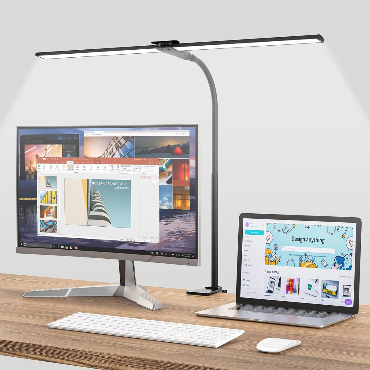 Hensam Desk Lamps for Home Office, Adjustable LED Desk Light with Clamp