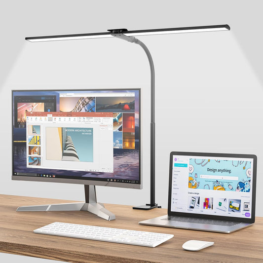 Hensam Desk Lamps for Home Office, Adjustable LED Desk Light with Clamp