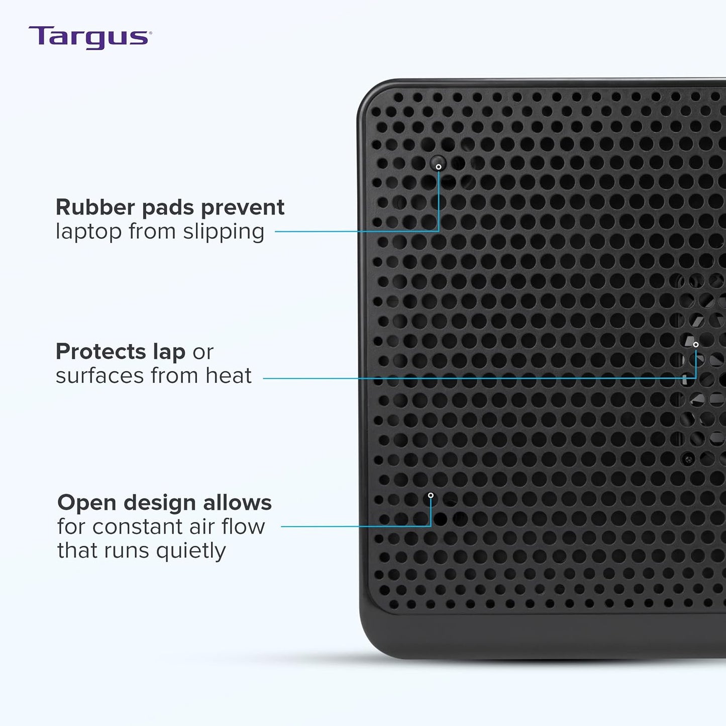Targus Laptop Cooling Pad, Single Fan, Up to 16 Inch, for Macbook/PC, Black (AWE69US)