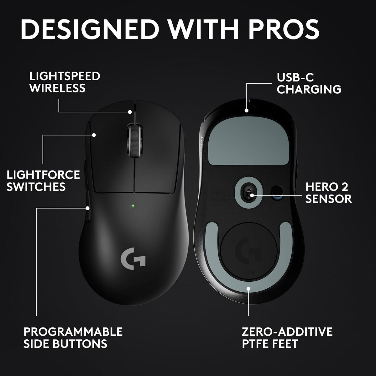 Logitech G PRO X Superlight 2 DEX Wireless Gaming Mouse - Black