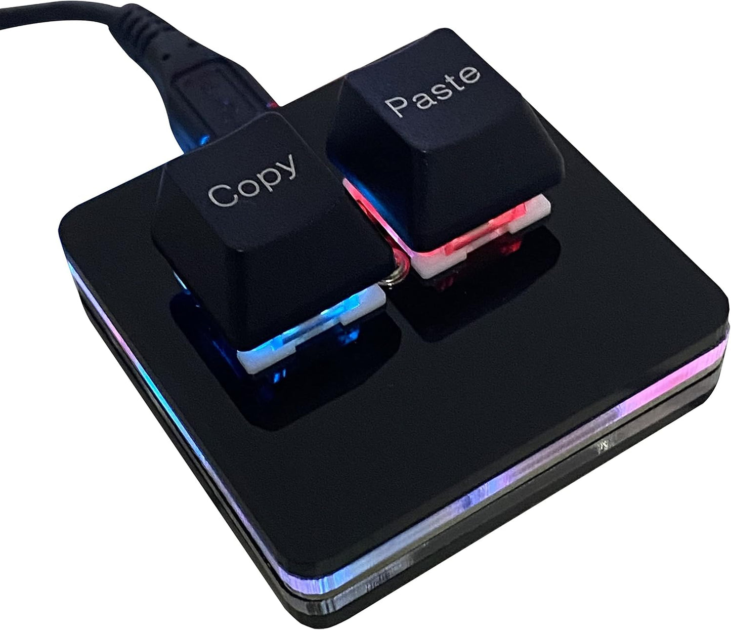 BTXETUEL Copy and Paste 2-Key Keyboard SAYO OSU Keypad Hotswap One Handed Mechanical Gaming Keyboard Cherry Switch RGB Backlit Mini USB Keypad for macros or Rhythm Games