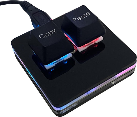BTXETUEL Copy and Paste 2-Key Keyboard SAYO OSU Keypad Hotswap One Handed Mechanical Gaming Keyboard Cherry Switch RGB Backlit Mini USB Keypad for macros or Rhythm Games
