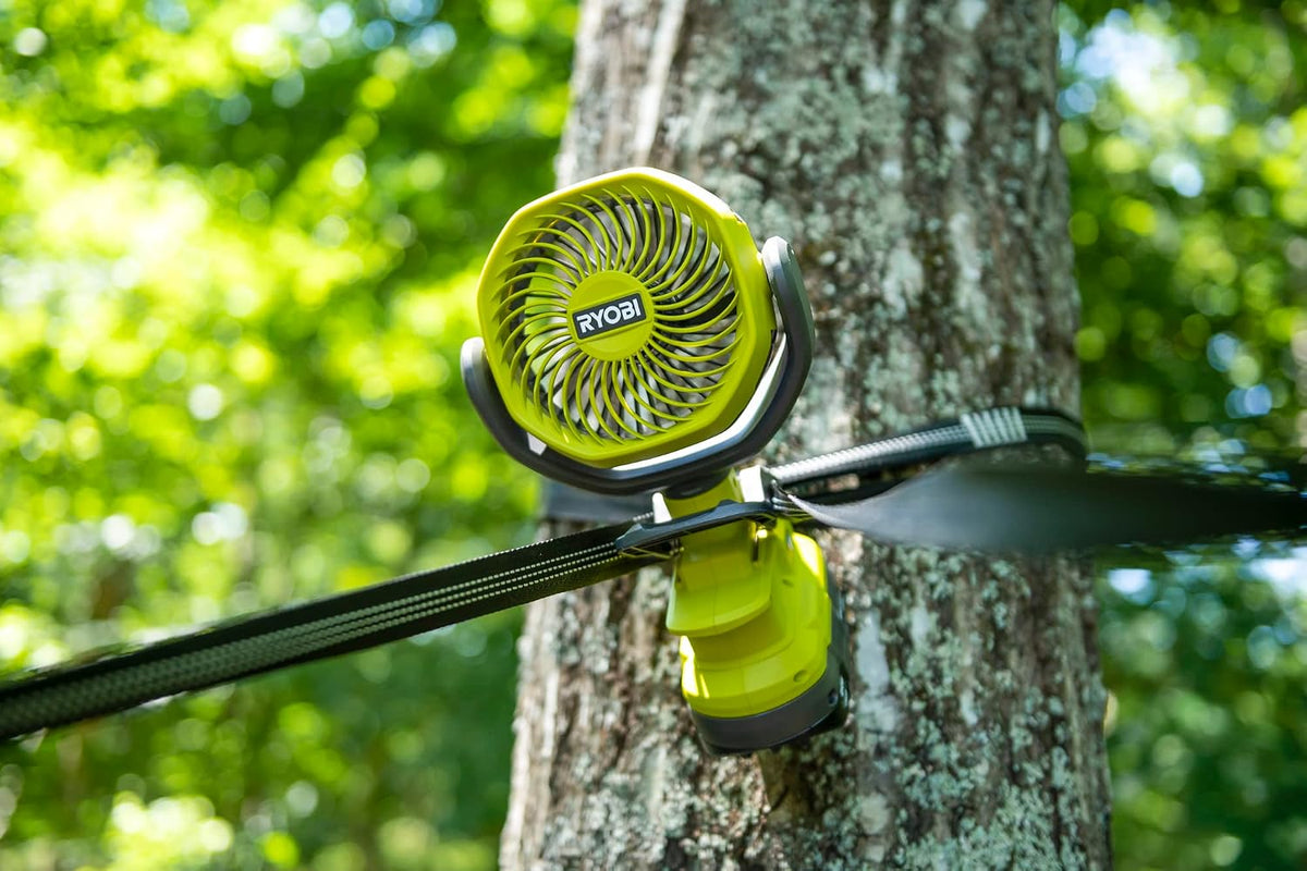 Ryobi RCF18-0 18V ONE+ Cordless 10cm Clamp Fan (Bare Tool) Hyper Green | PCF02B - Battery and Charger are Sold Separately