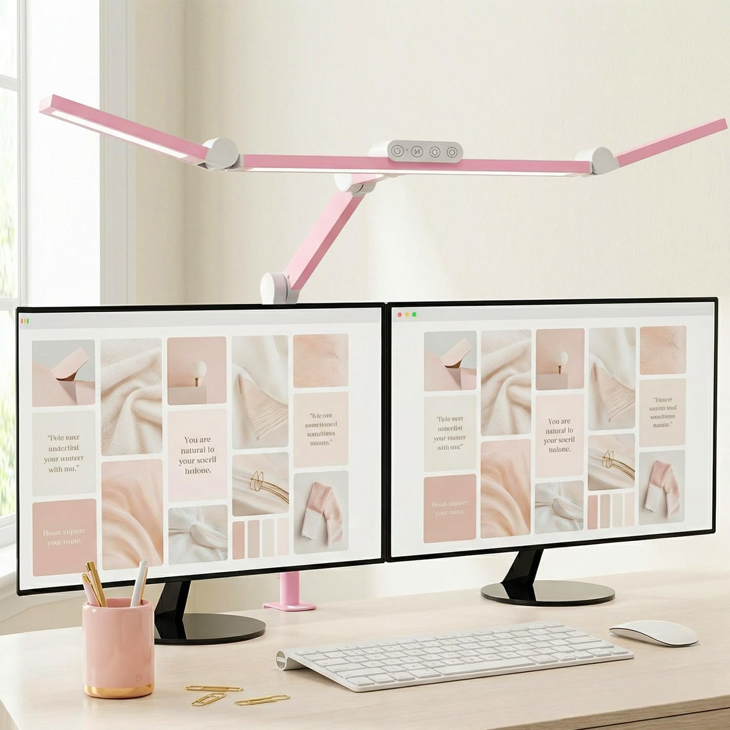 Architect Desk Lamp with Clamp, Led Desk Lamp for Home Office with Remote Control, 24W Bright Dimmable Computer Light with Atmosphere Lighting Adjustable Table Light(Remote)