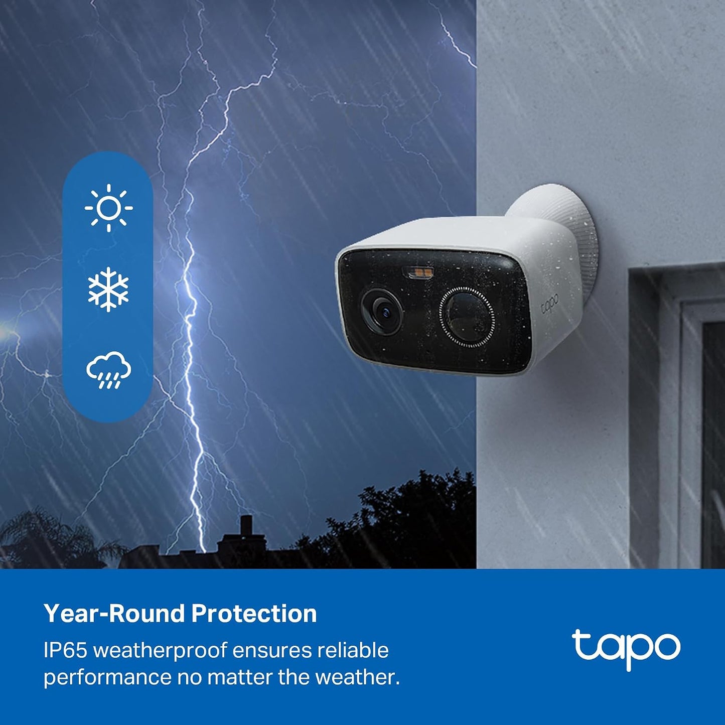 Tapo 1080p Outdoor Wireless Security Camera - Up to 180-Day Battery, Person Detection, Color Night Vision, Subscription-Free Local Storage or Optional Cloud, Works with Alexa & Google Assistant, C400