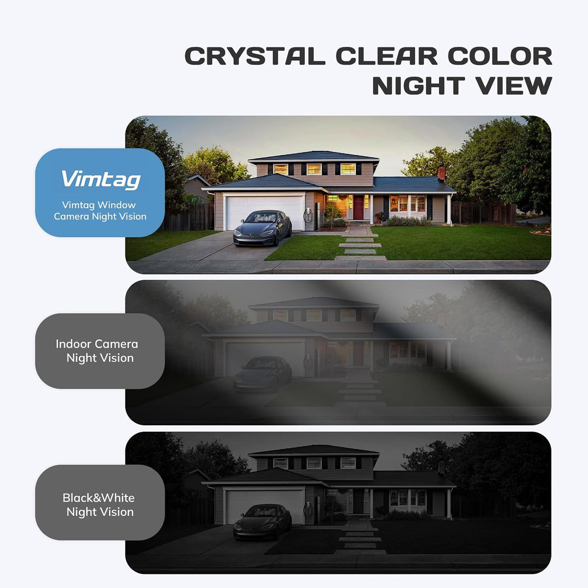 No Drill 2K Window Camera with Angled Mount, 5GHz&2.4GHz WiFi Indoor Camera for Home Security for Outdoor Monitoring, Anti-Glare Color Night Vision, 24/7 Recording, Free Human/Car/Pet Detection, Alexa