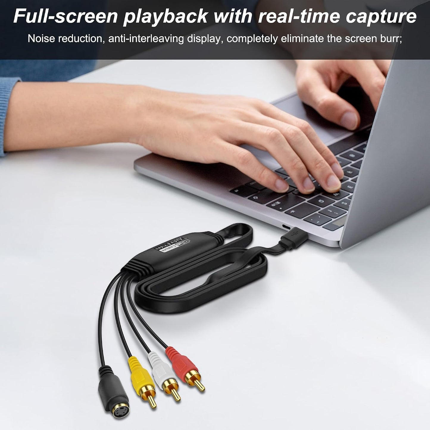 XMSJSIY USB 2.0 Audio Video Capture Card S Video RCA to USB Digital Grabber Recorder CVBS VHS VCR to Digital Converter for DVD Player,Laptop,PC,Tape Recording -1.2M/3.9FT (S-Video+3 RCA Male to USB)