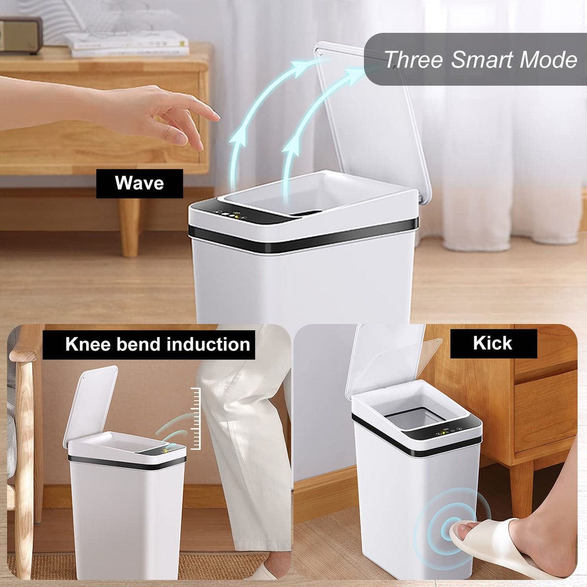 2.5 Gallon Smart Trash Can Sensor Motion - Touchless Bathroom Trash Can