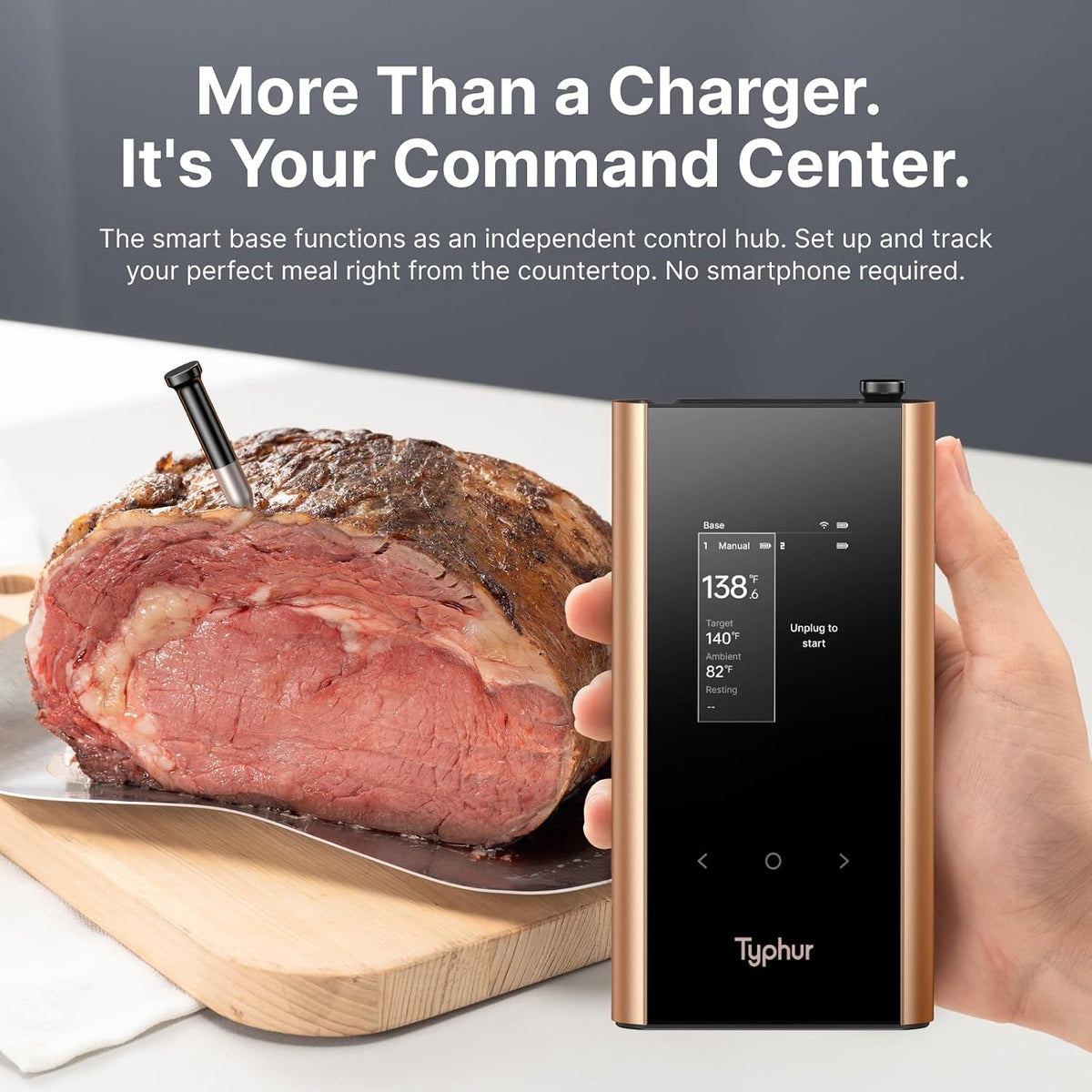 Typhur Sync Gold Dual Wireless WiFi Meat Thermometer with Carrying Case | 2 Probes, 6 Sensors, ±0.5℉ Accuracy, 10X Stronger Signal, Reliable Reading Through Kamado Grill BBQ Oven Smoker Air Fryer