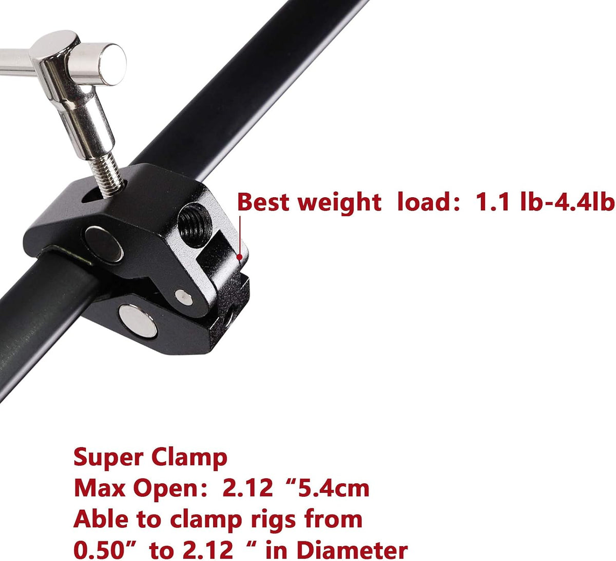 Super Clamp with 1/4 and 3/8 Thread for Photography,Camera Monitor, LED Light,Umbrellas, Plate Glass, Cross Bars, Hooks, Shelves, Photo Accessories-2Pack