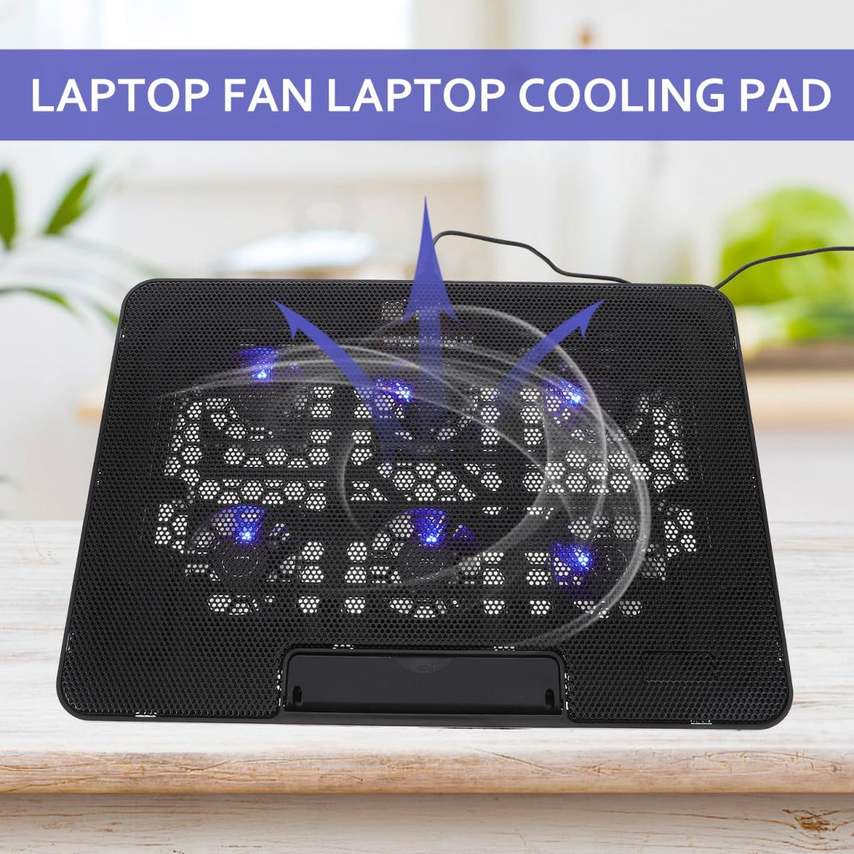 Operitacx 15.6"-17" Laptop Cooling Pad - Adjustable Laptop Cooler Stand with Quiet Fans, Ergonomic Notebook Fan Holder for Gaming and Office Use