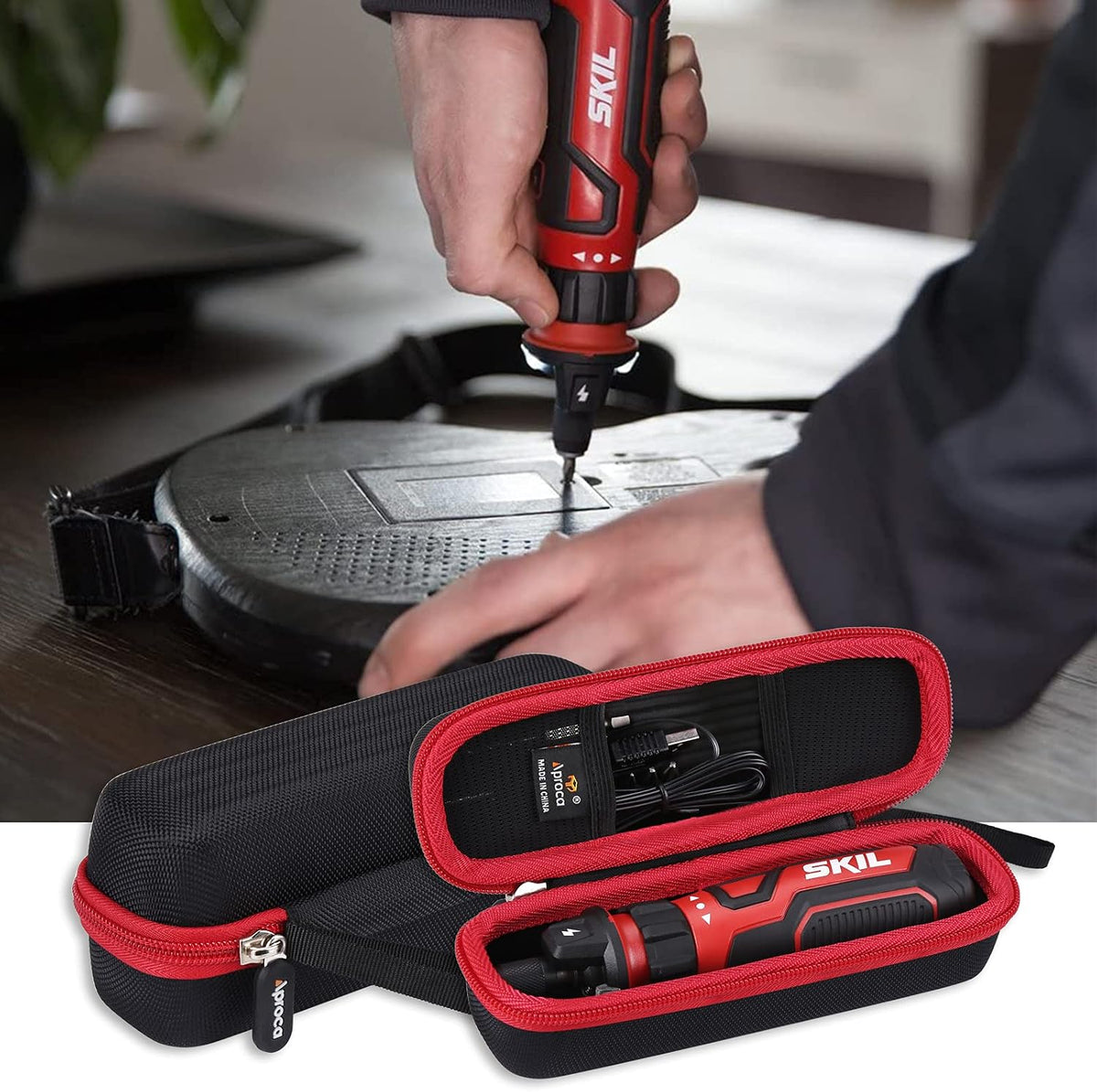 Aproca Case Compatible with SKIL SD561201 / Twist 2.0 Rechargeable 4V Cordless Screwdriver, Portable Storage Bag for Accessories (Case Only)