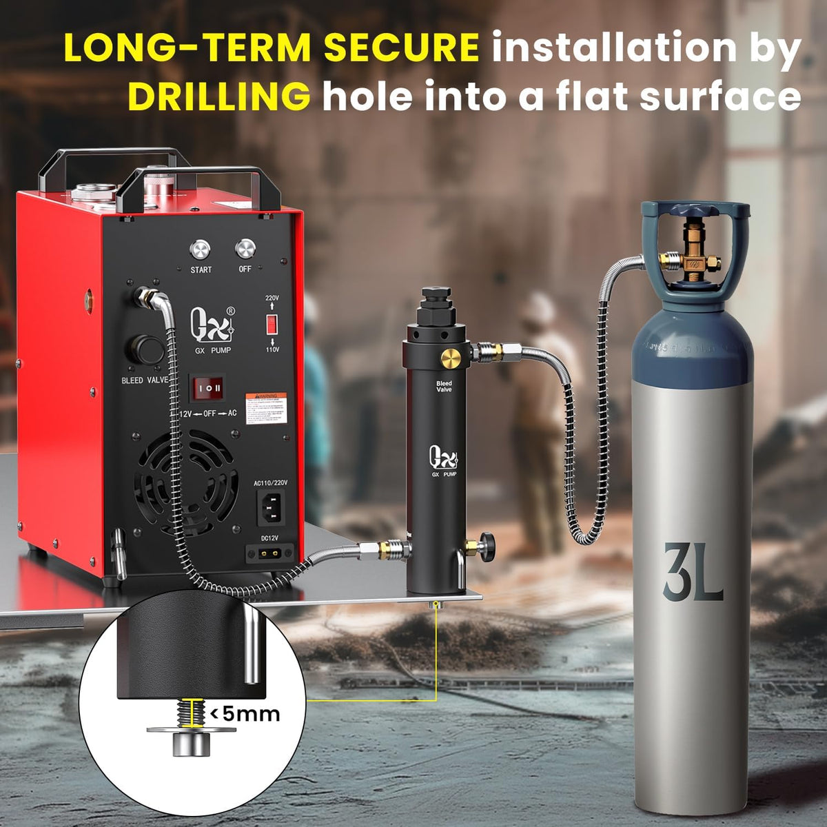 GX-PUMP Professional-Grade High Pressure PCP Air Compressor Filter | with Pressure Maintaining Function- 5800PSI Oil/Water Separator, Magnetic or Screw Mounting ,Dry Air Intake for Paintball