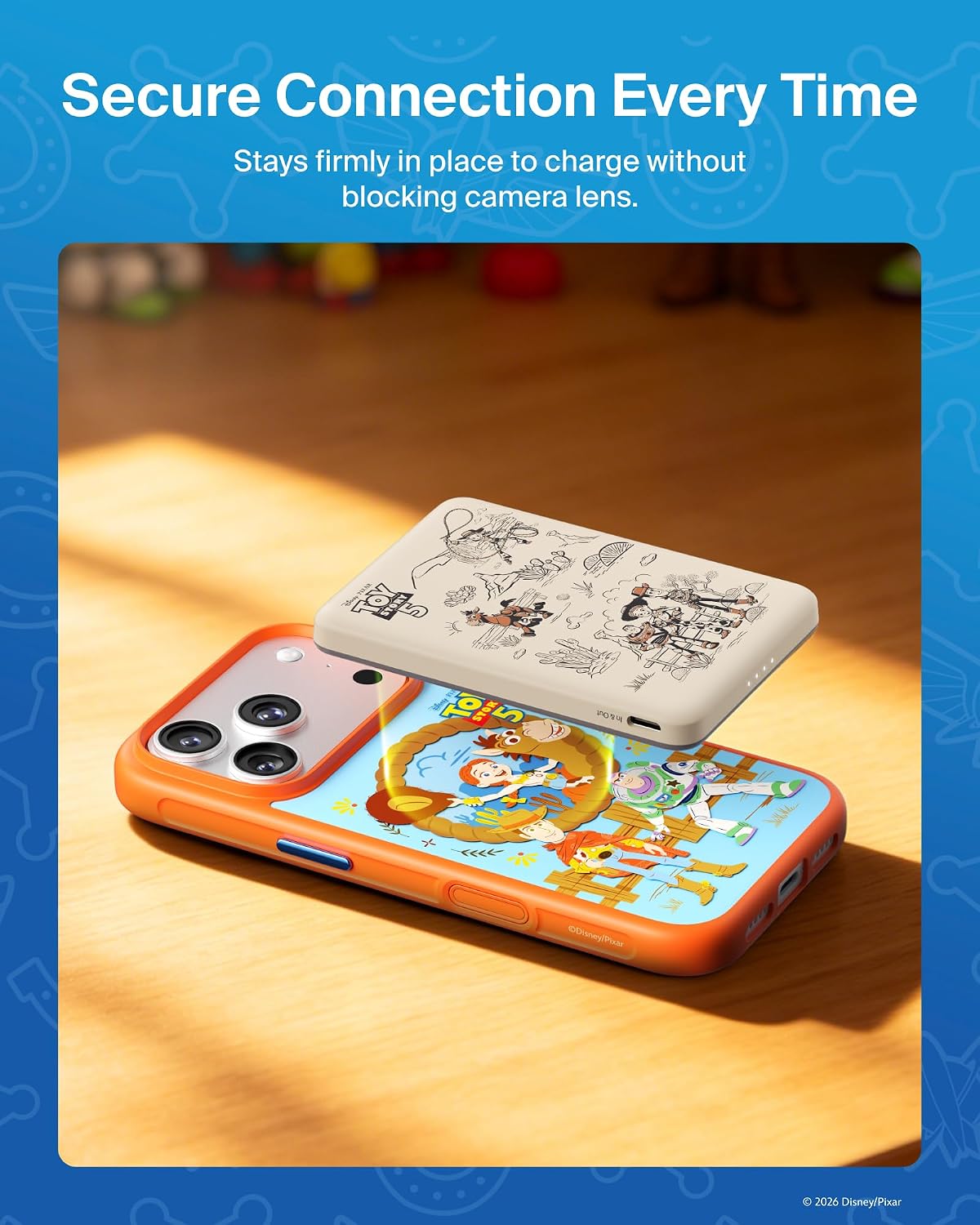 Belkin Disney Toy Story 5 Magnetic Power Bank 5000mAh Portable Charger | Wireless Charging Battery Pack, iPhone 17, iPad, Samsung Galaxy, Pixel, Ultra Slim, USB C Port, USB C Cable, Charge 2 Devices