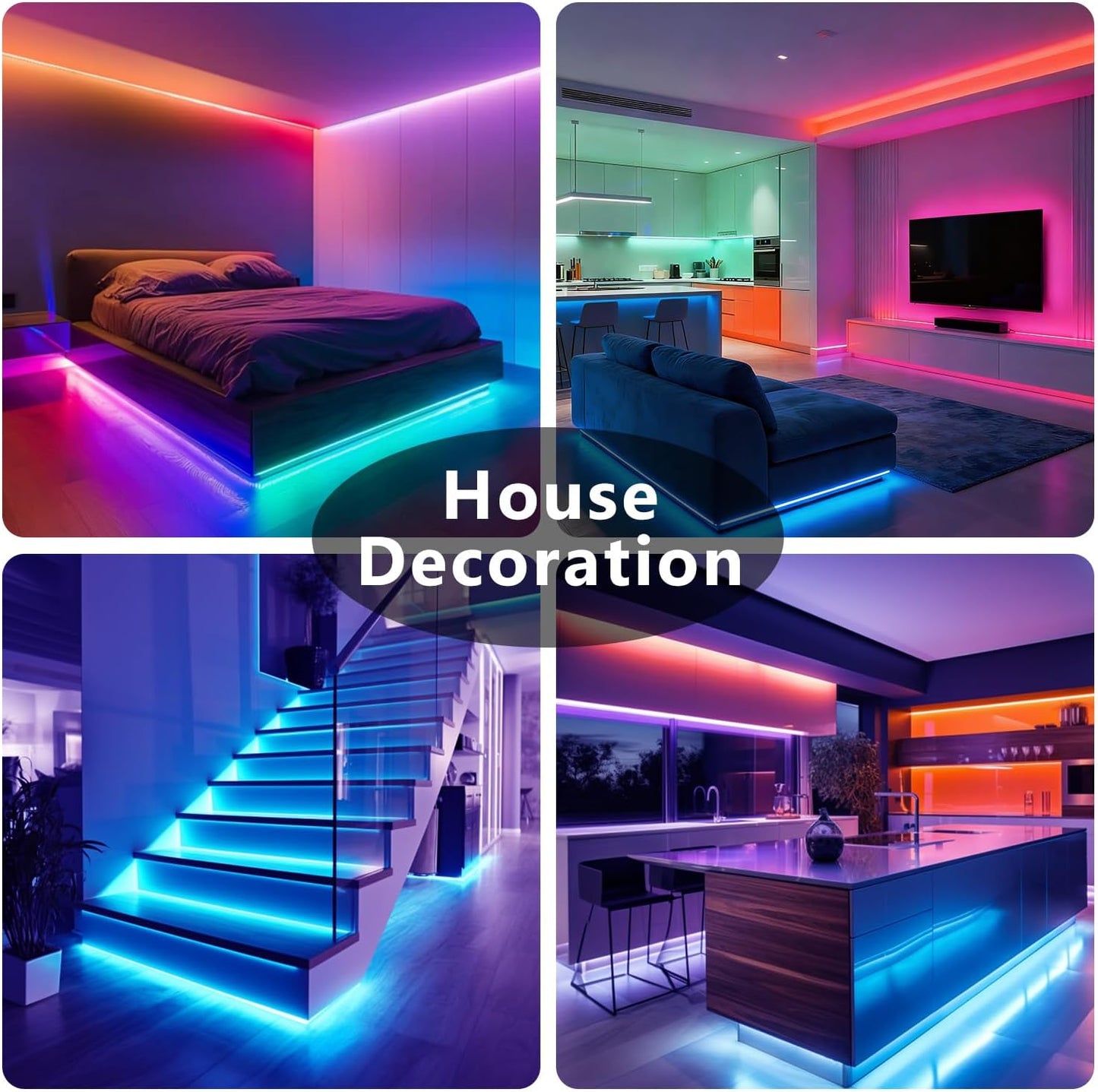 DAYBETTER LED Strip Lights 150 ft, Smart LED Lights for Bedroom, Bluetooth Led Light Strips with Remote, App Control, DIY Colors, RGB Color Changing LED Strip Lighting Music Sync, Party, Room Decor