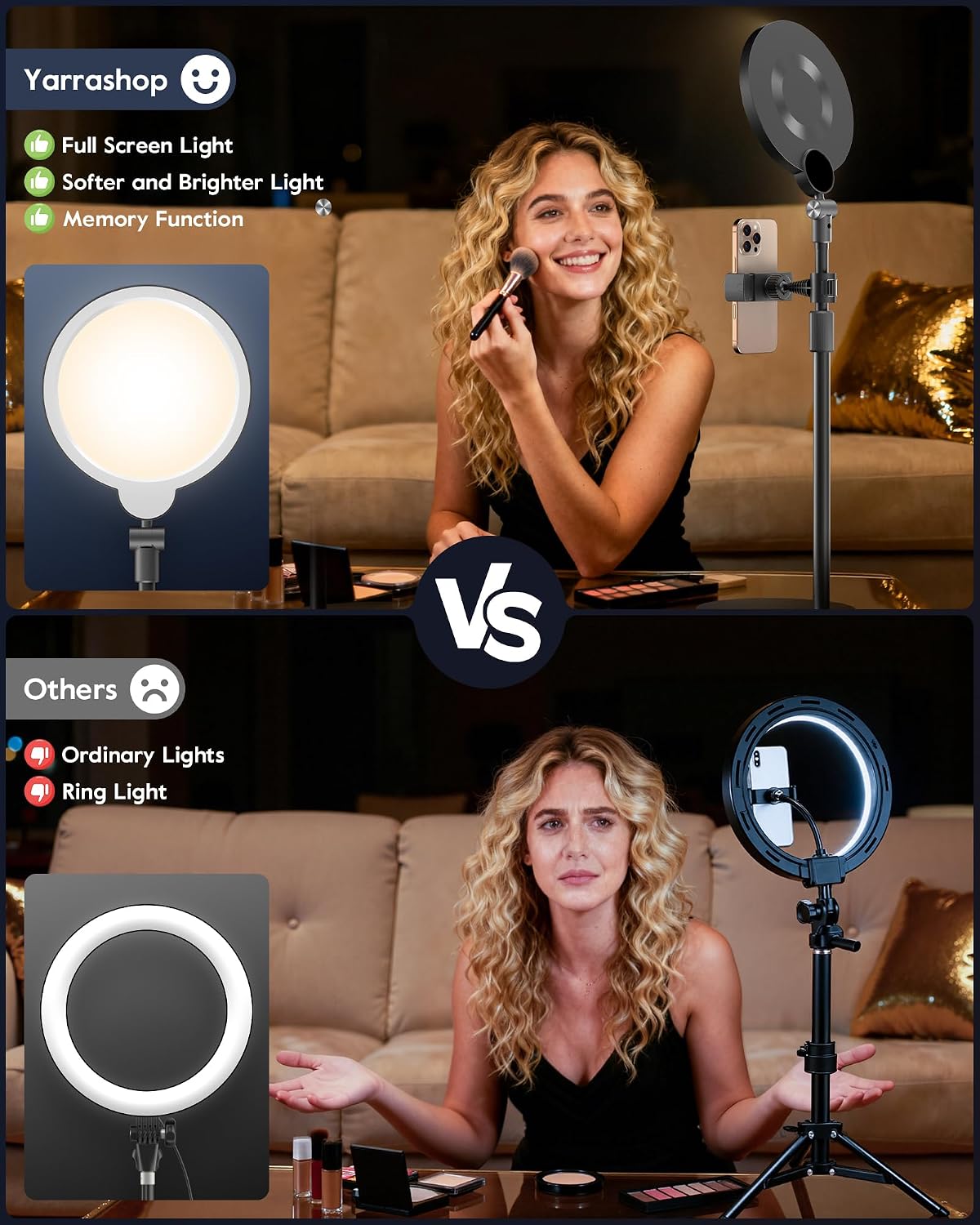 Desk Ring Light with Stand for Computer, 30 Modes Video Conference Lighting | Adjustable Desk Light for Video Recording, Zoom Lighting for Computer, Webcam, Podcast, Calls, Home Office, CRI 97.8
