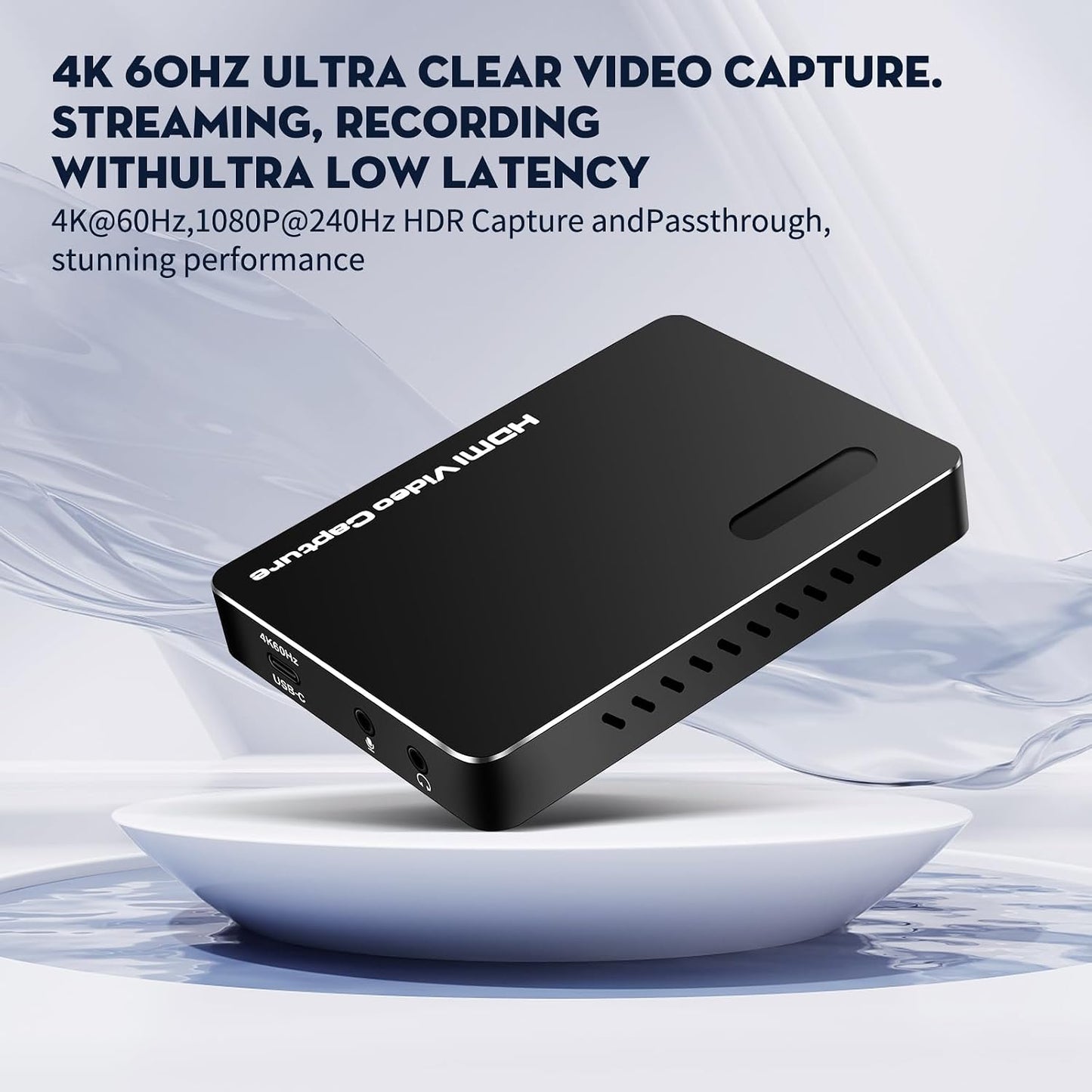 ACHAVE Hdmi Capture Card USB 3.1, 4K60 HDMI2.0 Video Capture Card with VRR HDR, 2K144FPS 1080P240FPS, MJPEG/YUY2/NV12/I420/XRGB/P010,Ultra-Low Latency HDMI to USB-C,Capture Card for Streaming
