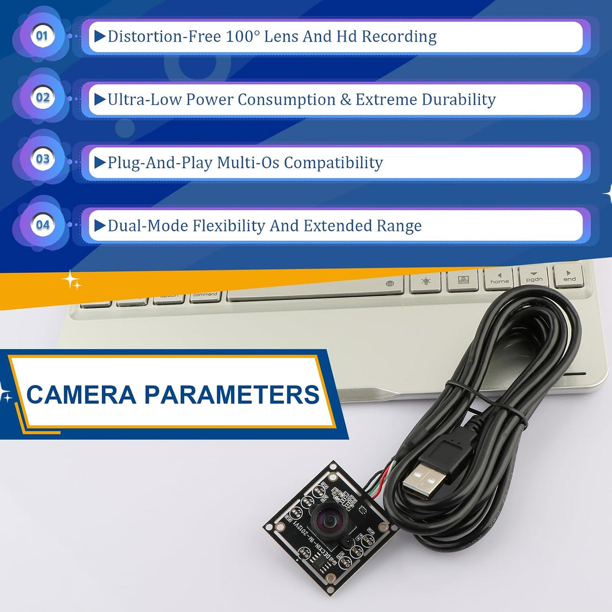 3 PCS OV9732 Camera Module 100 Degrees for Autodarts Dart Camera System 1280x720 30fps Face Detection Image Capture 2m Cable Usb2.0 Output Fit WinXP/7/8/10/Linux