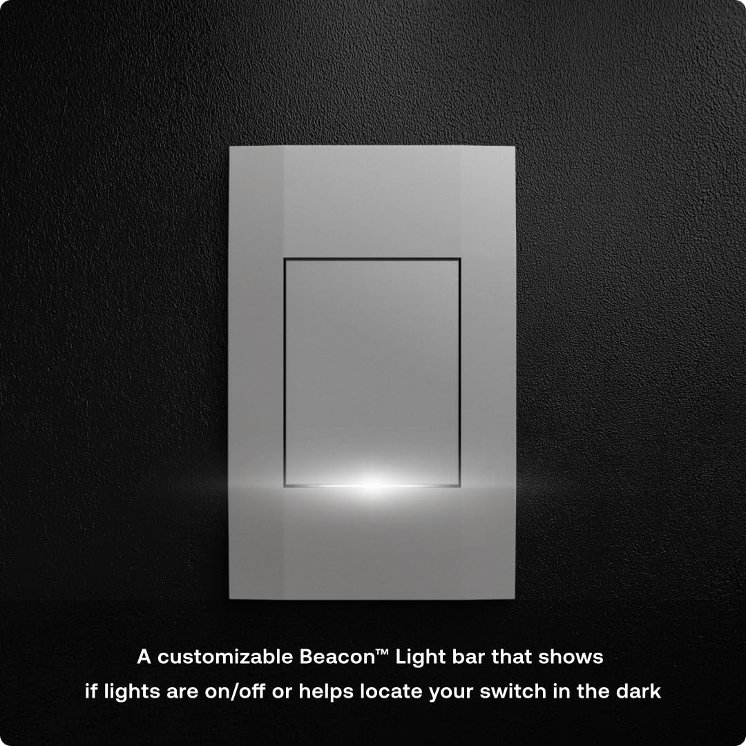 Smart Light Switch (Gen 2) by Deako, Single Pole, 3-Way, 4-Way, 2.4 GHz Wi-Fi, Programmable, Remote App, Voice Control w/Alexa, Google Assistant, Samsung, No Hub Required, Neutral Wire Required, White