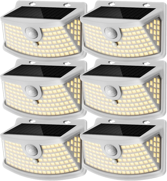 Aootek Solar Motion Sensor Lights Outdoor 120 LEDs, White, 6 Pack