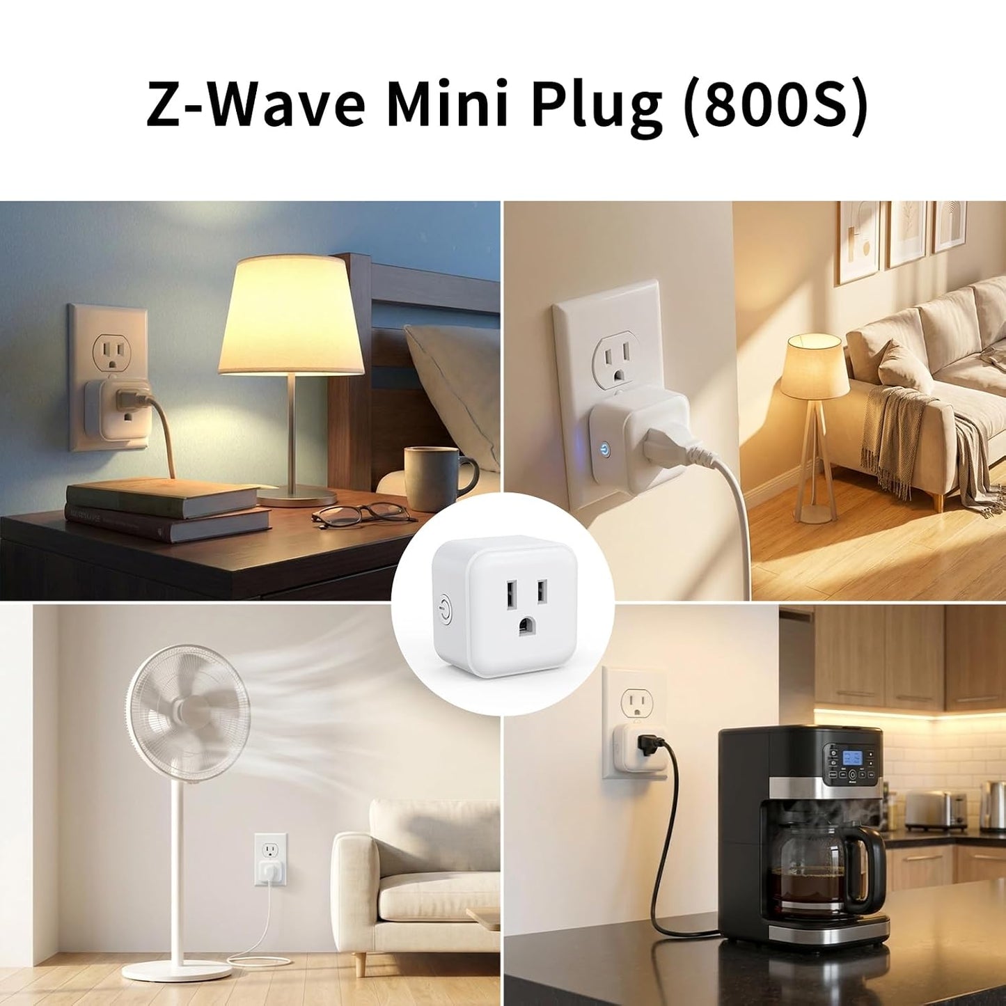 Minoston Smart Plug, 15A Mini Z-Wave 800 Series Plug-in Socket with Built-in Repeater andRange Extender, Z-Wave Hub Required, Compatible with SmartThings, Wink, FCC and ETLListed, MP21Z