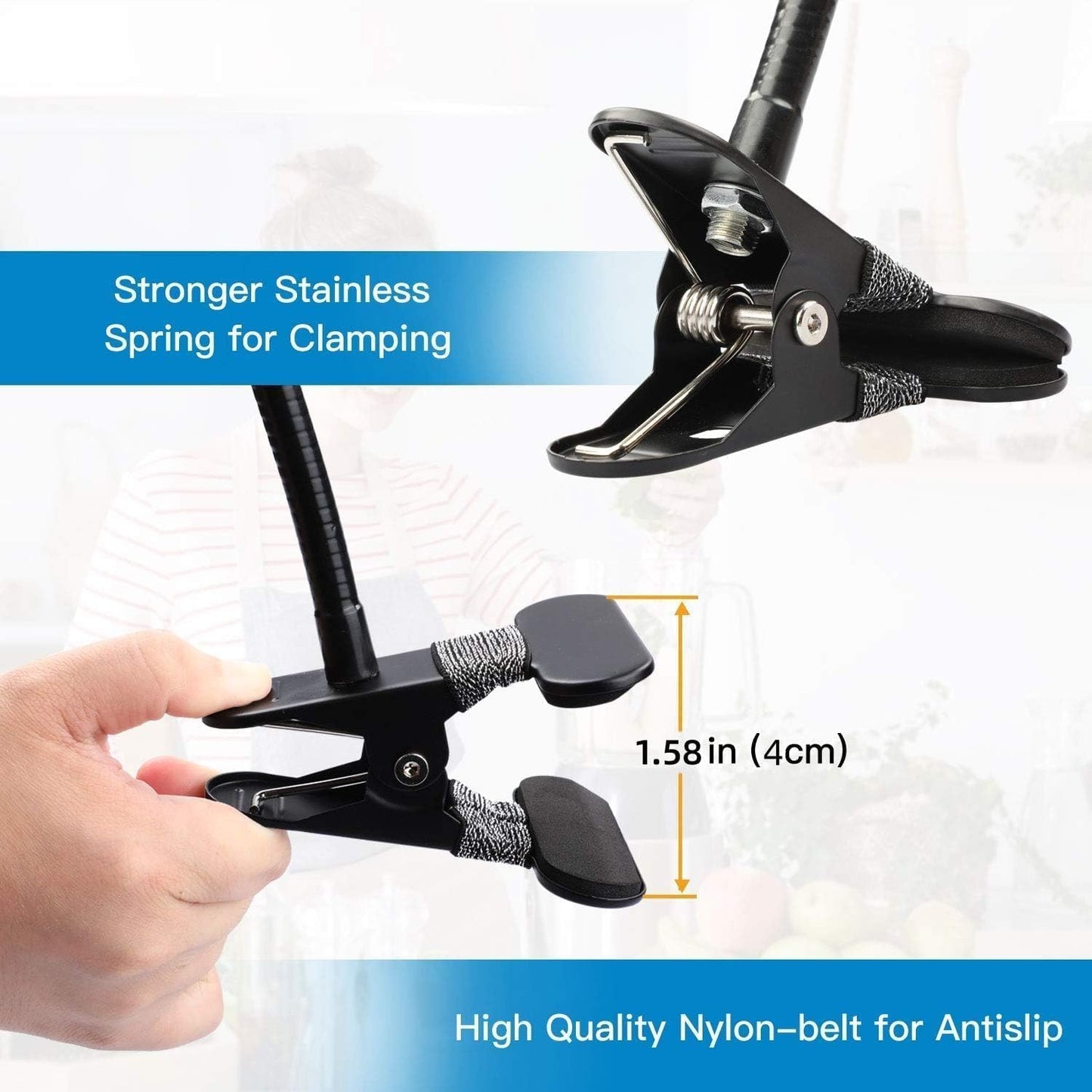 Pipishell 25 Inch Webcam Stand, Flexible Desk Mount Clamp Gooseneck Stand for Logitech Webcam C960 C930e C930 C920 C920S C922x C922 Brio 4K C925e C615 and Other Devices with 1/4" Thread-PIWS01