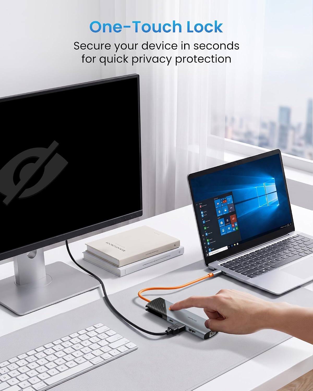 Docking Station Dual Monotior for Laptop,9-in-1 USB C Dock Dual HDMI Ports | 4K@60Hz, 2 USB-A 3.0, USB-C 2.0, SD/TF card readers, Gigabit Ethernet, 100W PD, Computer Dock for HP and Windows