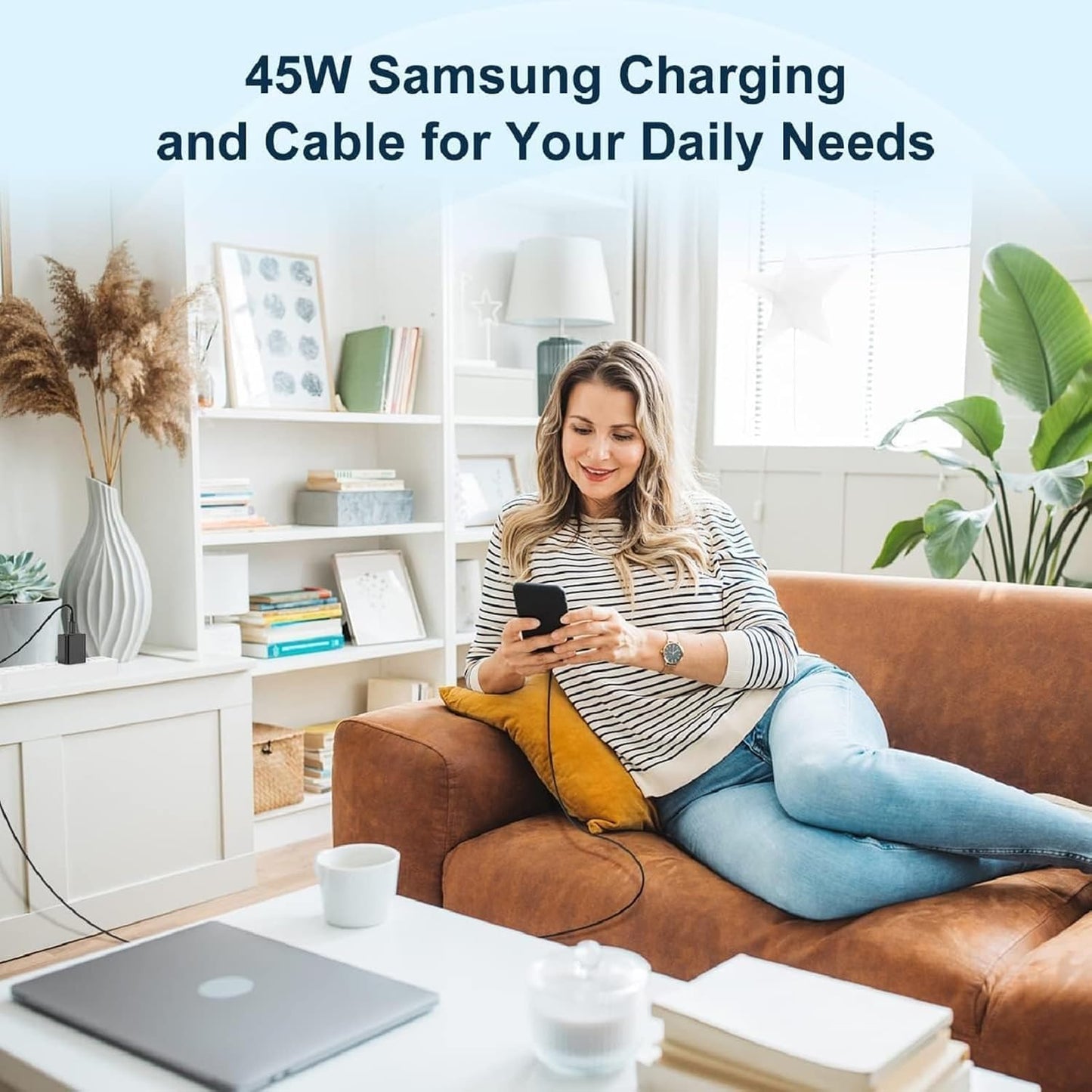 S24 S25 S23 A16 Samsung Charger Super Fast Charging 45W USB C Super Fast Charger with 6FT Type C Charger Cable Cord for Samsung Galaxy S25/S24/S23/S22/Ultra/Plus/FE,Galaxy Tab S9,Z Fold/Z Flip,A55,A15