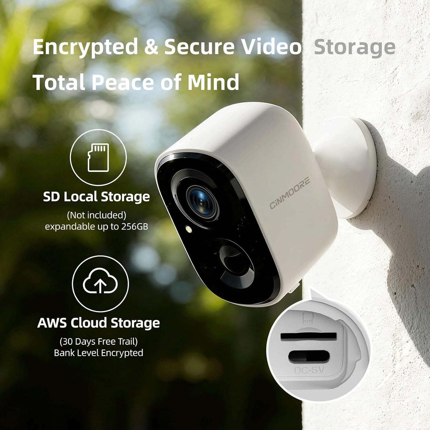 2.5K Wireless Home Security Cameras, Outdoor WiFi Non-Subscription AI Person Detection, 4MP Color Night Vision, Full Duplex 2-Way Audio, IP66 Waterproof Battery Powered, U.S. AWS Cloud