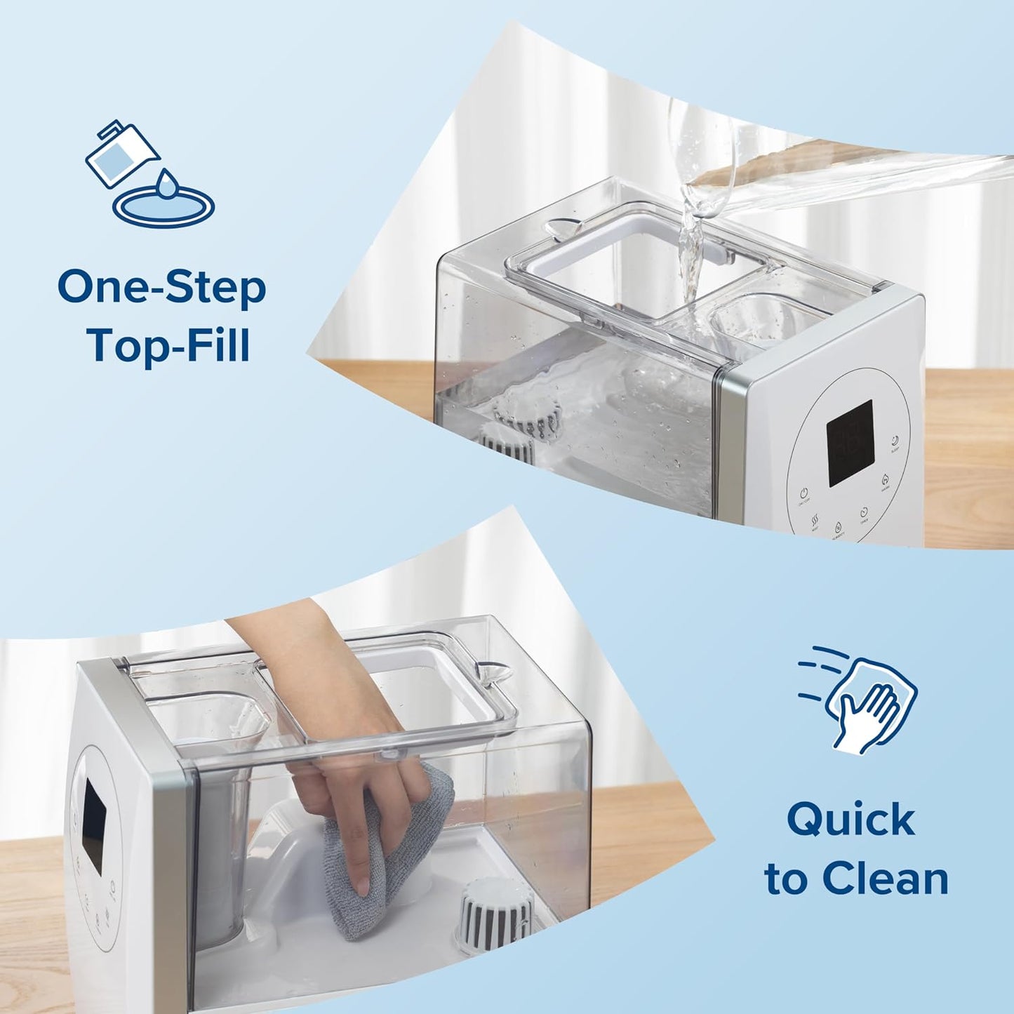 Levoit LV600S Smart Warm&Cool Mist Humidifiers for Home Bedroom Large Room | 6L 753ft² Coverage, Quickly & Evenly Humidify Whole House, Easy Top Fill, Smart Sensor, App & Voice Control, Quiet Sleep Mode