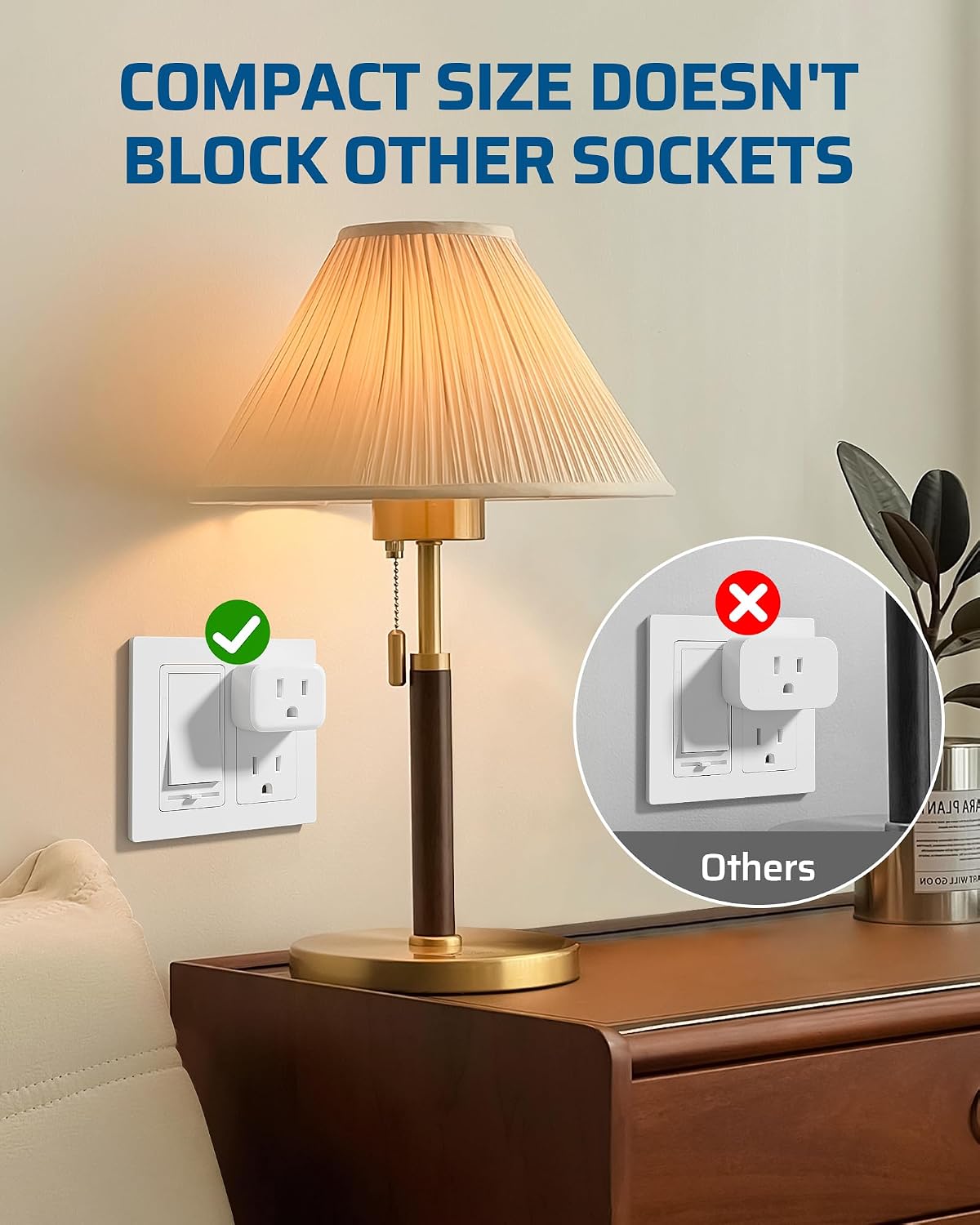 DEWENWILS Wireless Control Outlet 100FT Range, 125V/15A/1875W Light Switch | 2 Remote and 5 Outlets, Programmable and Expandable Electrical Switch for Christmas Decor, Lights, Fans