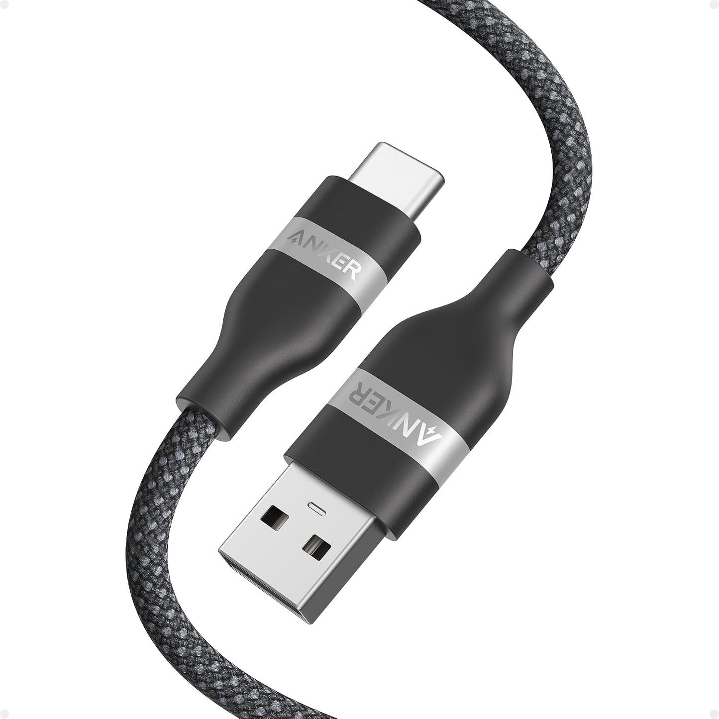 Anker Nano USB A to USB C Cable, CarPlay USB to USB C Cable (3 ft, Black) | Upcycled-Braided Cord for CarPlay, iPhone 17 / 16 Series, Samsung Galaxy Note20, and More