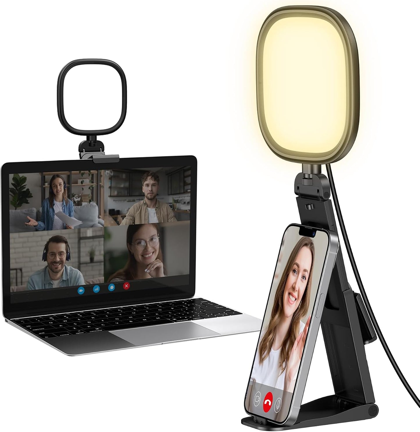 InnoGear Ring Light for Computer On-Camera Monitor Video Conference Light | LED Lights for Video, Clip On, Remote Control, 3 Color Modes, Adjustable, Monitor, Laptop, Easy to Attach, Recording