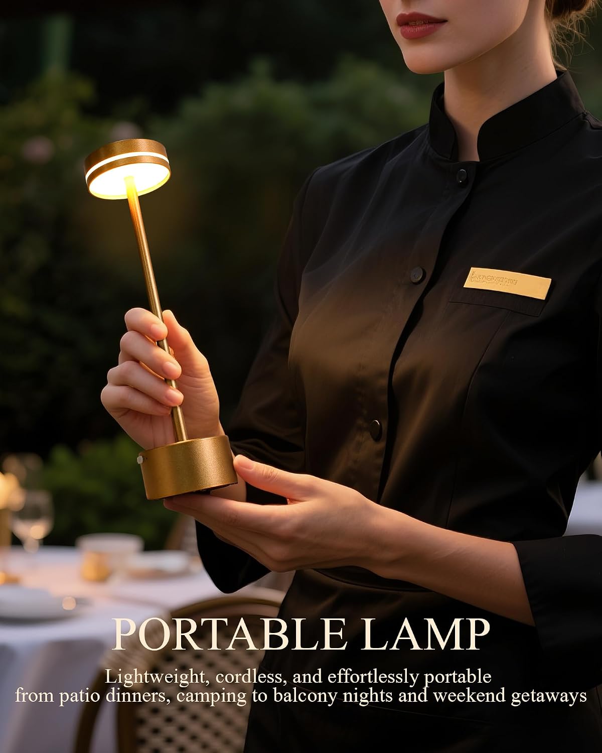 2 Pack LED Cordless Table Lamp Rechargeable, 5000mAh Portable Battery Operated Desk Touch Lamp, 3 Color Dimmable Table Light for Home Office/Dining/Nightstand for Home Décor – Champagne Gold