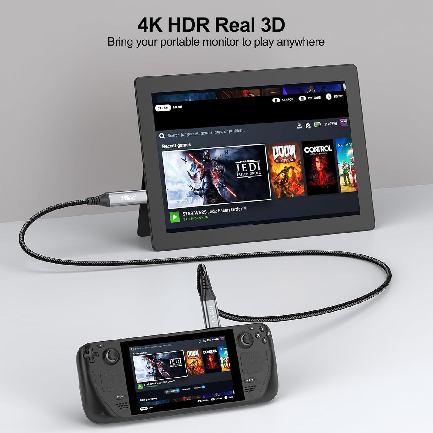 USB C to Mini HDMI Cable 6FT, High Speed USB Type-C to Mini HDMI 2.0 Cord (4K@60Hz,2K,1080P,HDR,3D,ARC) for MacBook, iPhone 17 16/Pro, Galaxy 26/25, iPad Pro, Laptop to Portable Monitor
