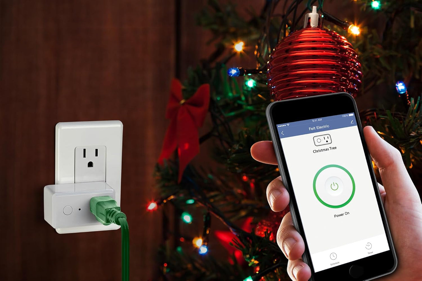 Feit Electric Smart Plug, WiFi Plug Compatible with Alexa and Google Home, Indoor Plug, No Hub Required, 2.4Ghz Network, Remote Control from Anywhere, 15 AMP, Smart Outlet Plug, White (Pack of 2)