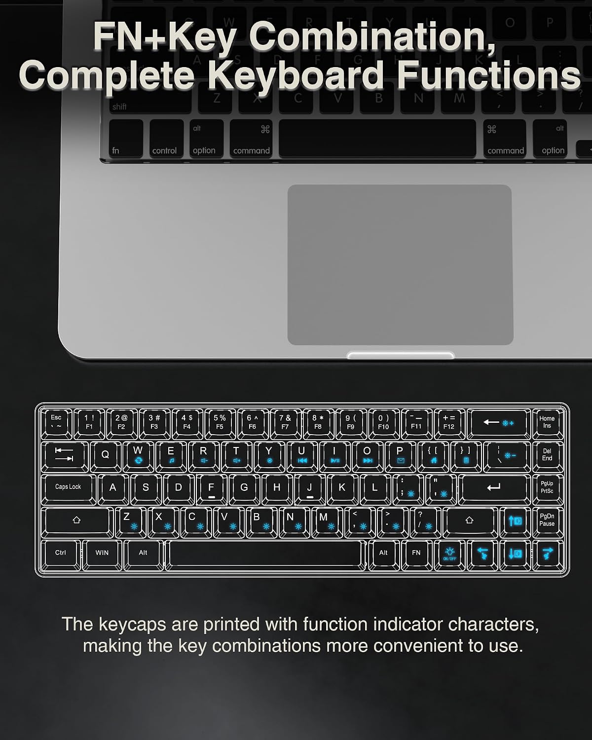 CORBOBO 60 Percent Keyboard,RGB Backlit Gaming Keyboard USB-C Wired,Portable 68 Keys Compact Mini Keyboards for Business Trips,Office,PC Games (SK968,Grey&Orange)