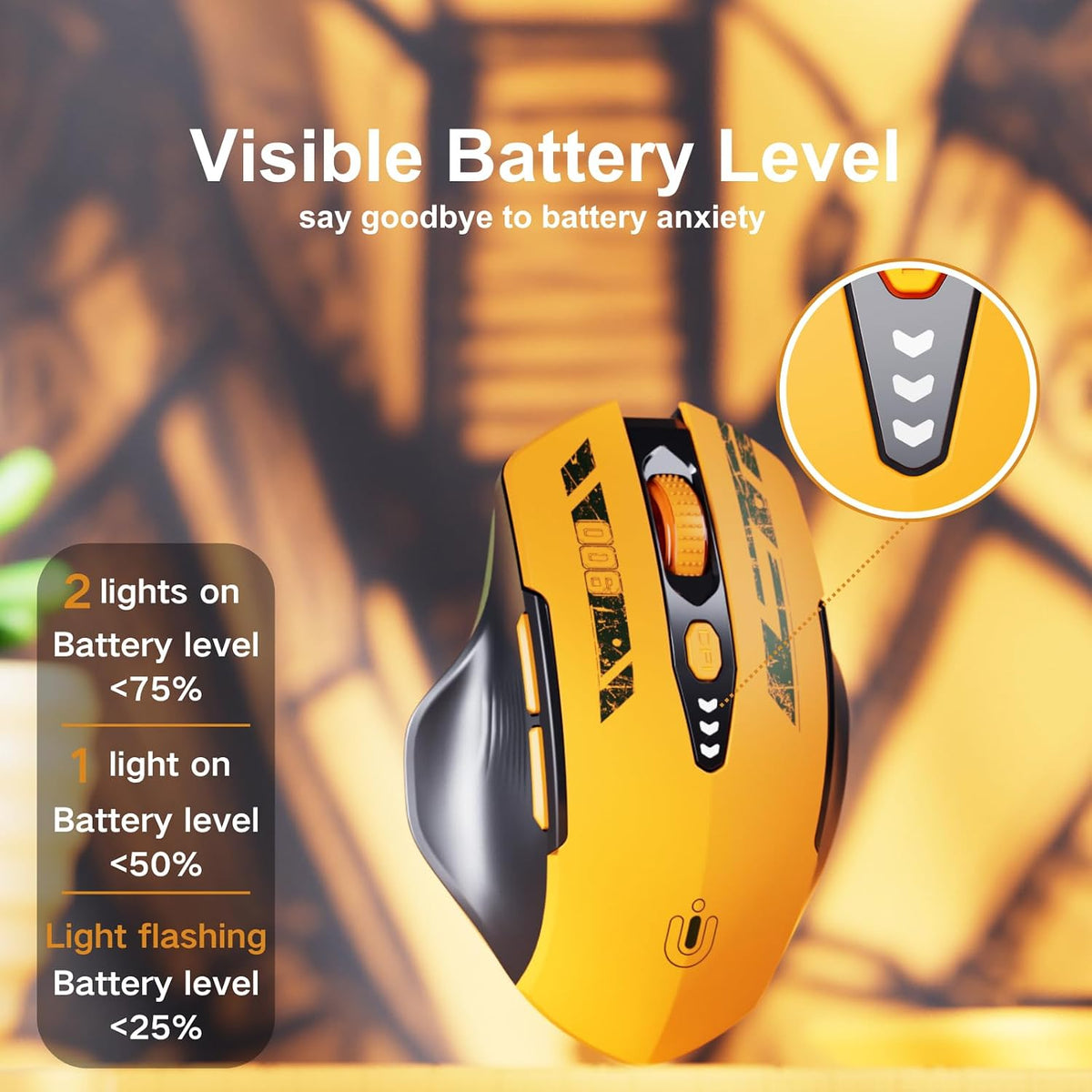 Uineer Bluetooth Mouse, Tri-Mode Wireless, Rechargeable, 3-Device Switch