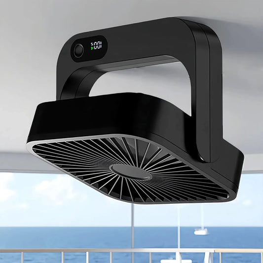 Magnetic Cruise Ship Approved Fan, 5000mAh Battery Operated Cruise Fan with 5 Speeds, Magnetically Sticks on Cabin Ceilings and Walls, Cruise Ship & Cruise Essentials 2026 - Black