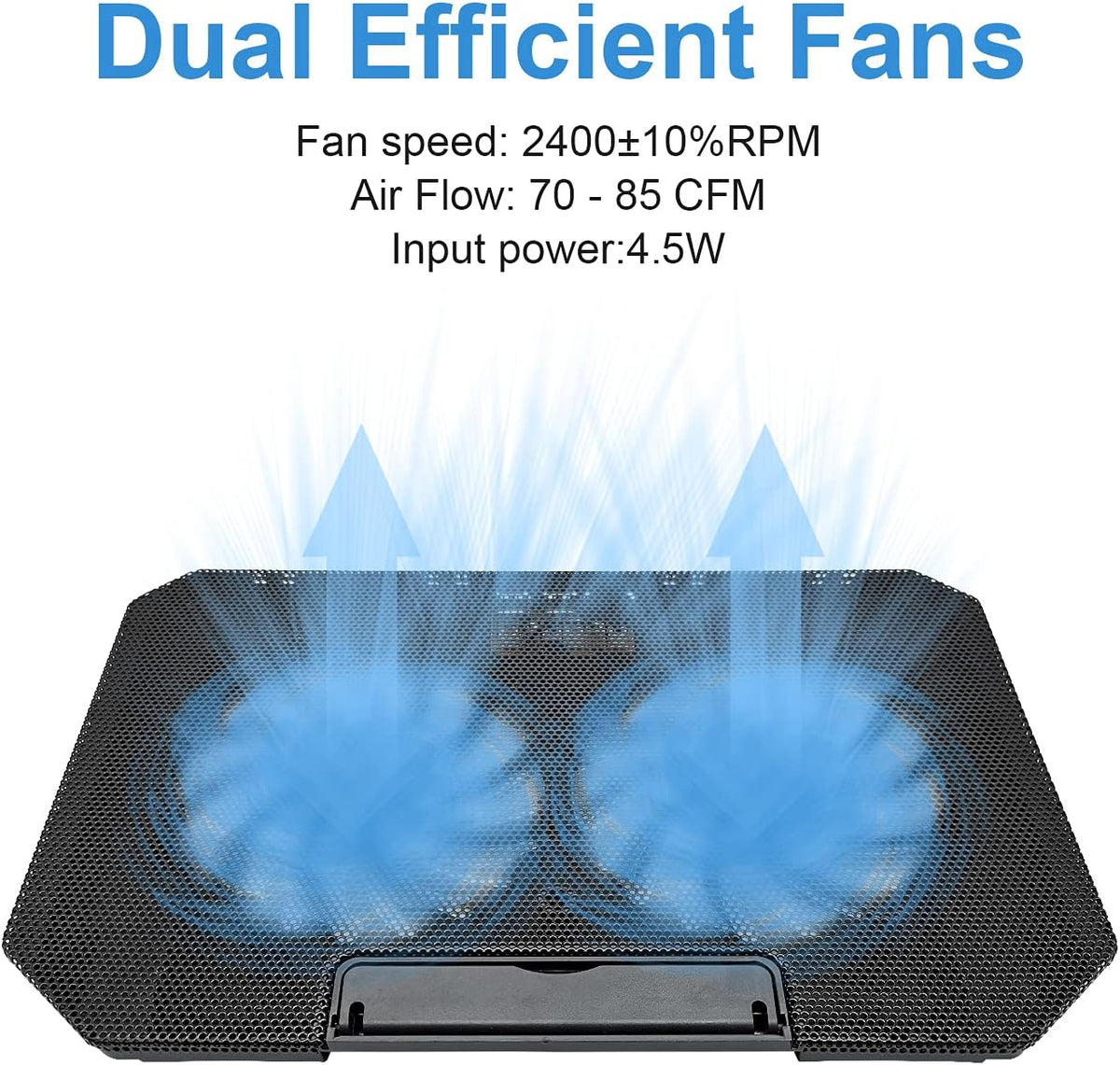 Laptop Cooling pad Laptop Cooler Stand Laptop Fan Cooling pad for 11-15.6 Inch Gaming Notebooks, 2 Turbine Fans,4 Angle Adjustable Laptop Cooling Stand (Black)