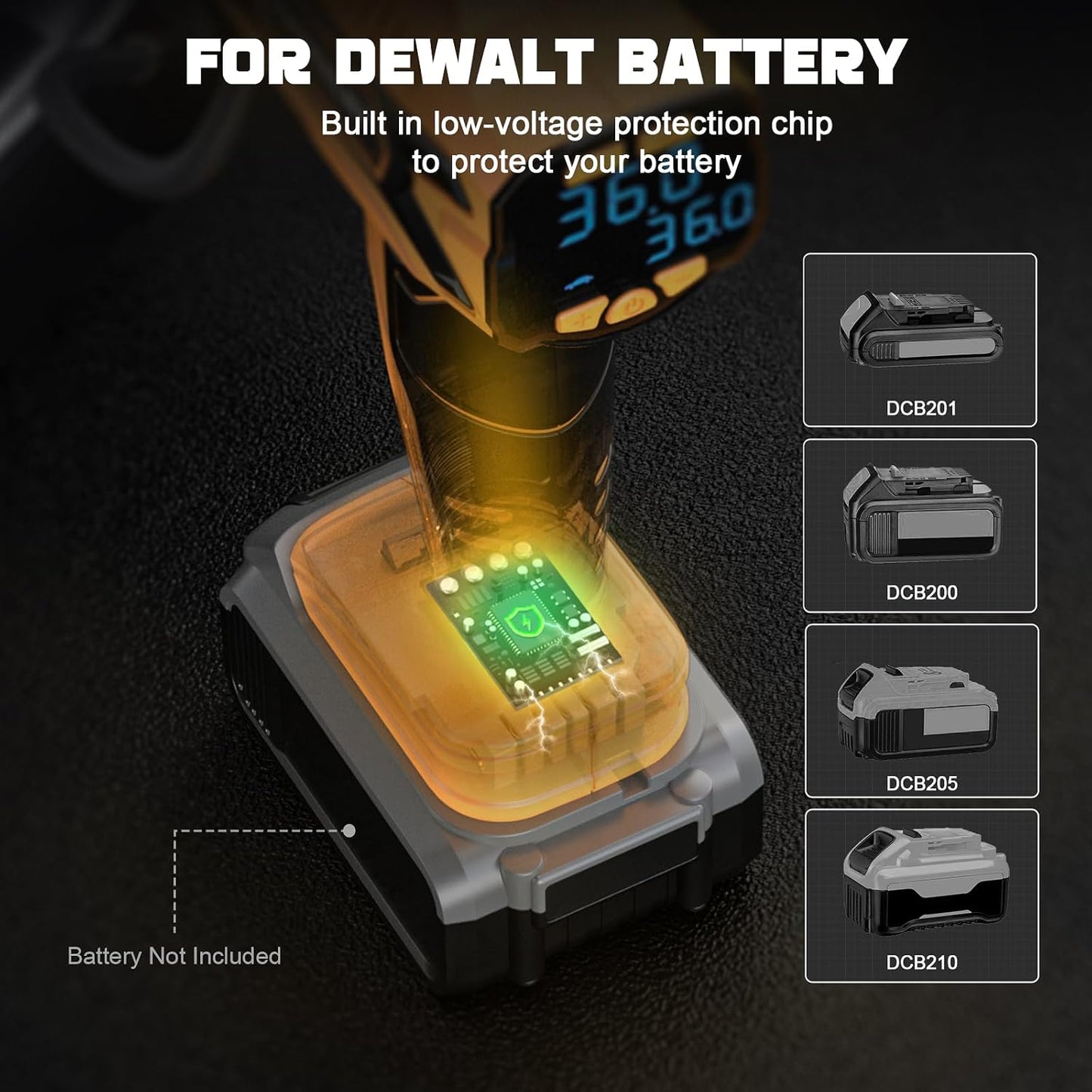 Tire Inflator Air Compressor Compatible with DeWalt 20V Battery Power, LIVOWALNY 160PSI Cordless Portable Electric Air Pump with Digital Pressure Gauge for Car Motorcycles Bike Ball Auto (Tool Only)