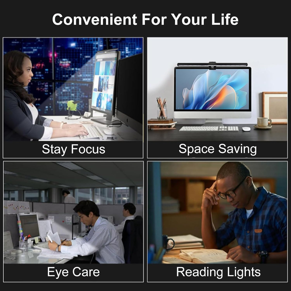 40cm Computer Monitor Lamp, No Screen Glare Light Bar Eye Caring USB Lamp