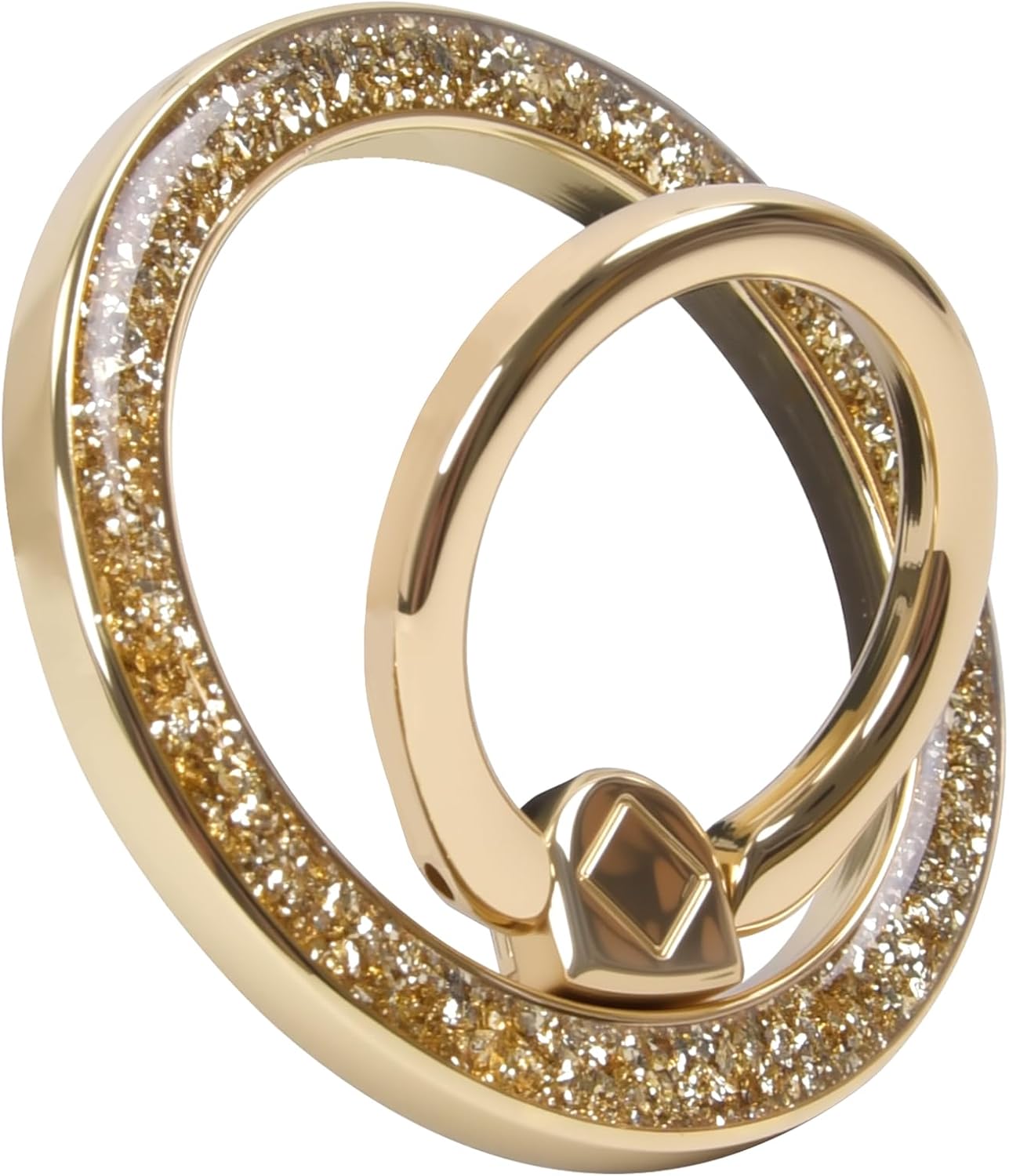 Magnetic Phone Ring for MagSafe Grip [Super Magnet] Gold Twinkle Design Ring Holder Stand, magsafe pop Socket (Colorful and Dazzling)